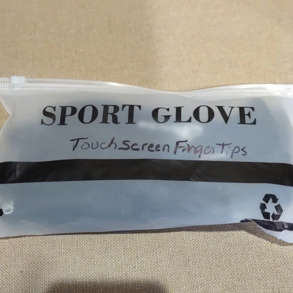Sport touch screen fingertips gloves, black, large, new